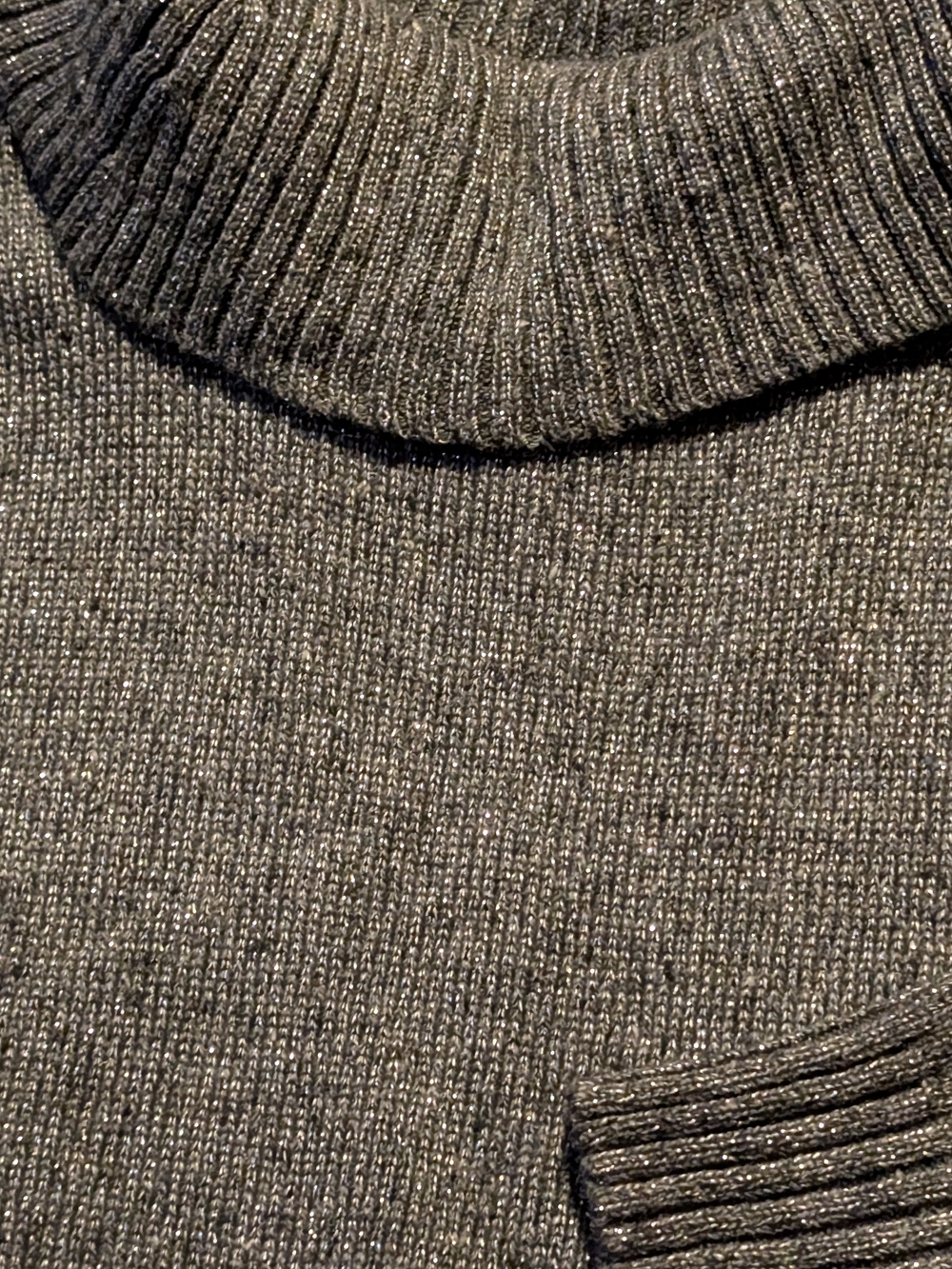 Charcoal Marled Cowl Neck Sweater Size Petite Large - Picture 8 of 13